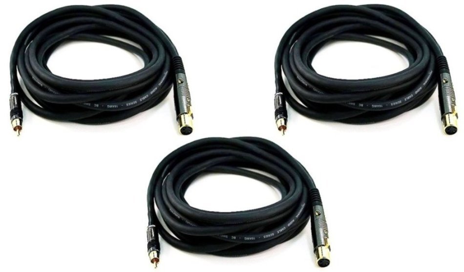 Monoprice 104783 1.5' Premier Series XLR Female to RCA Male 16AWG Cable N22