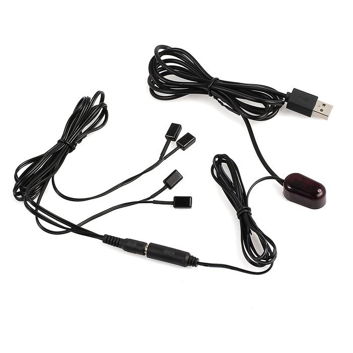 IR Repeater Neoteck Infrared Remote 1 Receiver 4 Emitters Control Kit Hidden IR System, USB Adapter for Amplifier...