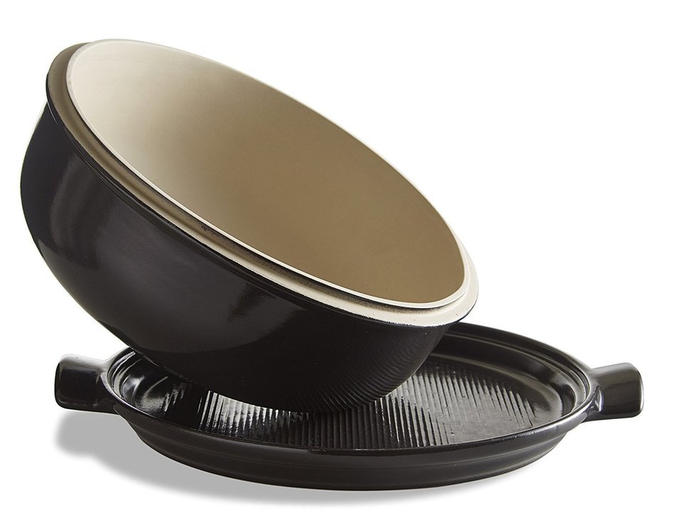 Emile Henry Made In France Flame Bread Cloche, 13.2 x 11.2", Charcoal N3