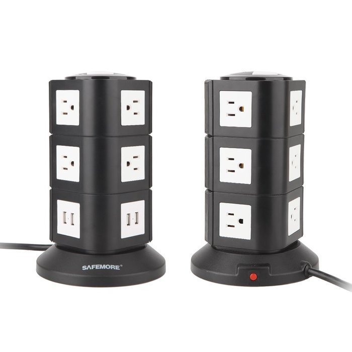 Power Strip, Safemore Smart 6-Outlet with 4-USB Surge Protection Power Socket 4000W 110-250V Worldwide Voltage... N3