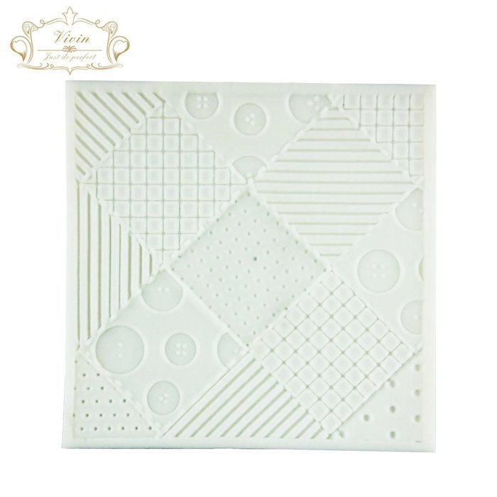 Vivin Patchwork Quilt Cake Mould Silicone Design Mat for Cake Decorating Cupcakes Sugarcraft Candies Pearl Fondant... N7