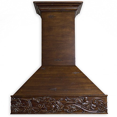 1200 CFM Wall Mounted Range Hood Size: 17.5" H x 36" W x 21.5" D, Finish: Walnut N4