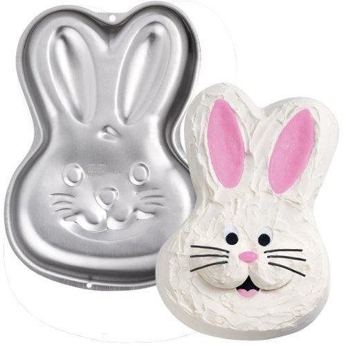 Wilton STEP-BY-STEP BUNNY RABBIT Easter or Birthday Aluminum Cake Pan (13 1/2 Inches Tall)