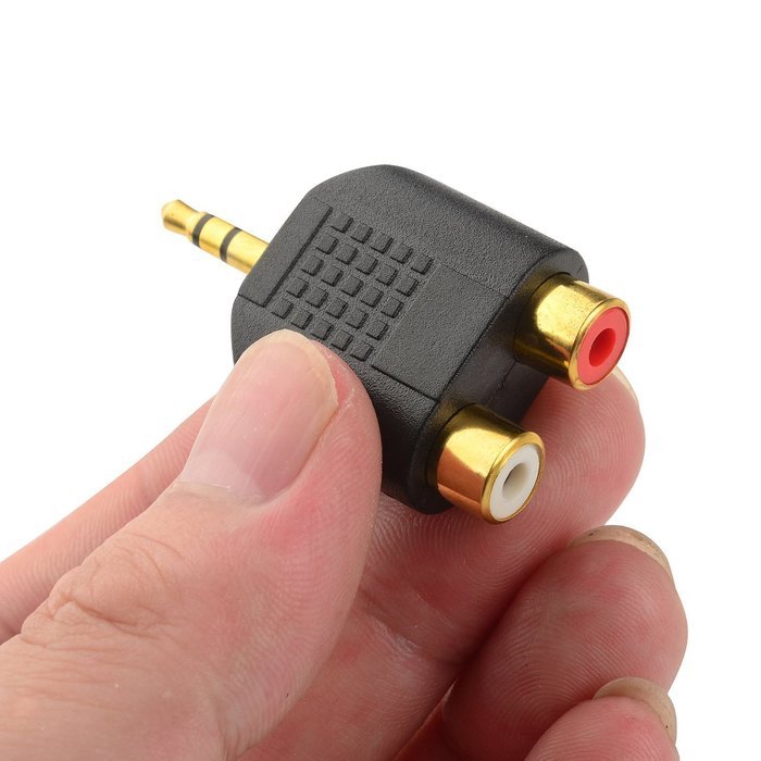 Gold Plated 3.5mm Stereo to 2-RCA Male to Female Adapter,Audio Splitter Adapter, Dual RCA Jack Adapter