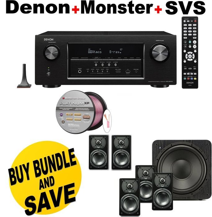 Denon AVR-S910W 7.2 Full 4K Ultra HD Channel Receiver With Bluetooth/HDCP2.2 + SVS Prime Satellite 5.1 Premium...
