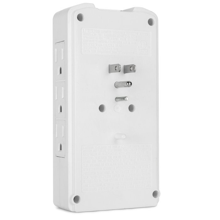 Yubi Power 6 Outlet Power Plug Surge Protector Wall Tap Side-entry with 2 USB Ports 2.1A 300 Joules - White -... N10