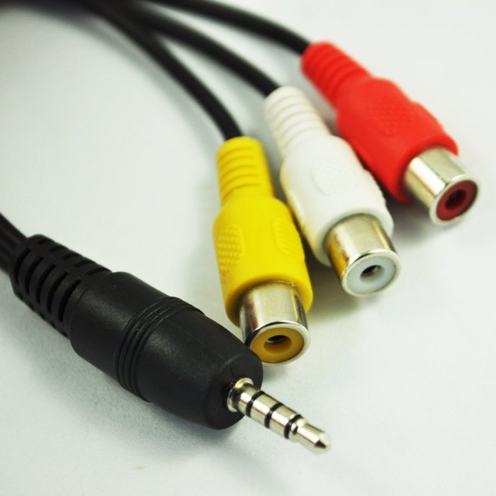 uxcell Black 3.5mm Plug Male to 3 RCA Female Adaptor Audio Video Cable N3