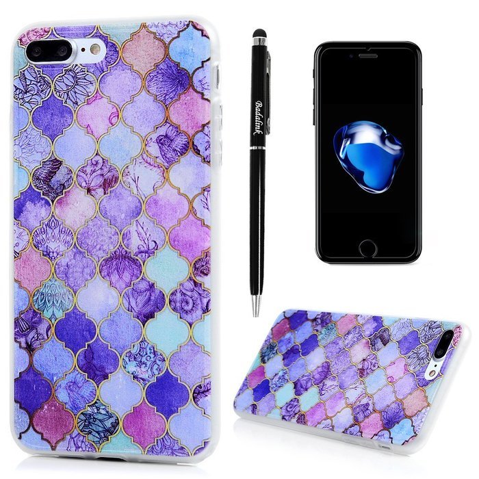 Badalink iPhone 7 Plus Case (5.5") Shockproof Soft TPU Rubber Skin Bumper Case Flexible Easy Grip with 3D Basso-relievo... N36