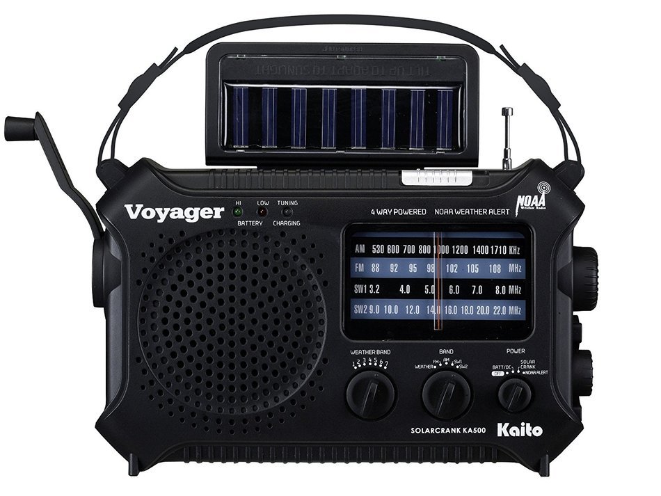 Kaito KA500 5-way Powered Emergency AM/FM/SW NOAA Weather Alert Radio with Solar,Wind Up,Dynamo Crank,Flashlight...