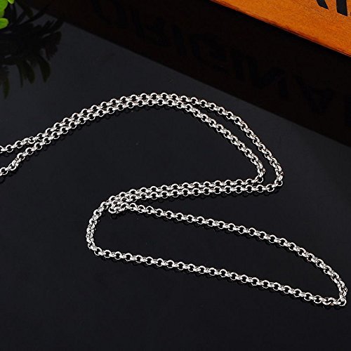 1PC Fashion Stainless Steel Pearl Link Chain Polishing Necklace 50.5cm N2