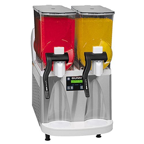 Bunn Ultra-2 HP Slushy / Granita Frozen Drink Machine with 2 Hoppers - White & Stainless Steel 120V (Bunn 34000.0012)