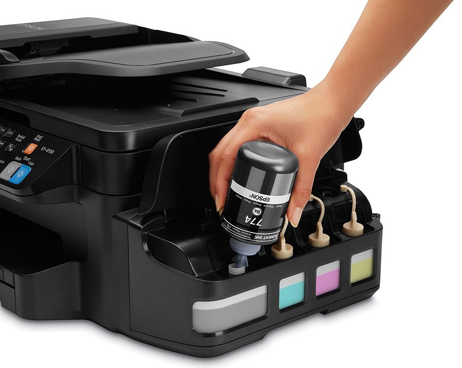 Epson WorkForce ET-4550 EcoTank Wireless Color All-in-One Supertank Printer with Scanner, Copier, Fax, Ethernet... N4