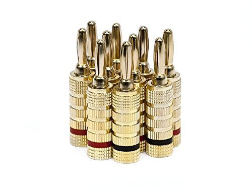 Monoprice 109436 Copper Speaker Banana Plugs Closed Screw Type (5-Pair) (2 Pack)