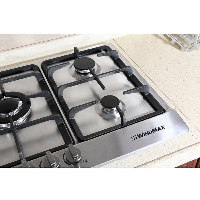 34" Stainless Steel Built-in Kitchen NG/LPG 5 Burner Gas Cooktop N2