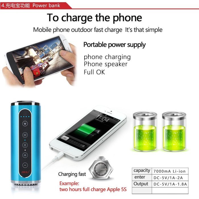 Portable Bluetooth speakers Mobile phone player LED flashlight mobile power The radio Bicycle speakers Subwoofer... N3