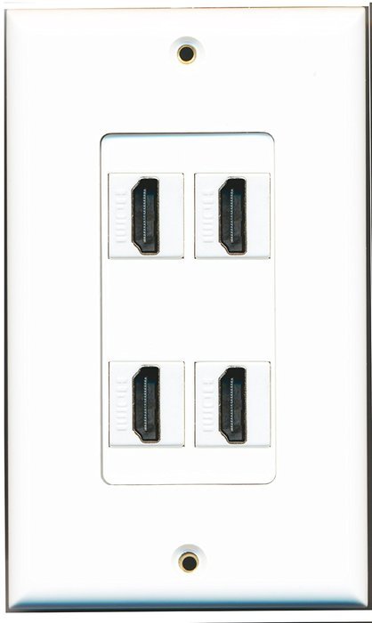 RiteAV - 3 Port HDMI 2.0 Keystone Wall Plate (White)