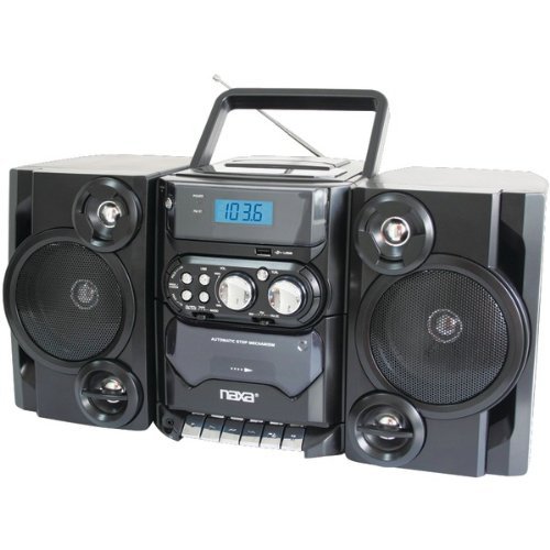 New NAXA NPB428 Portable CD/MP3 Player with AM/FM Radio, Detachable Speakers, Remote & USB Input