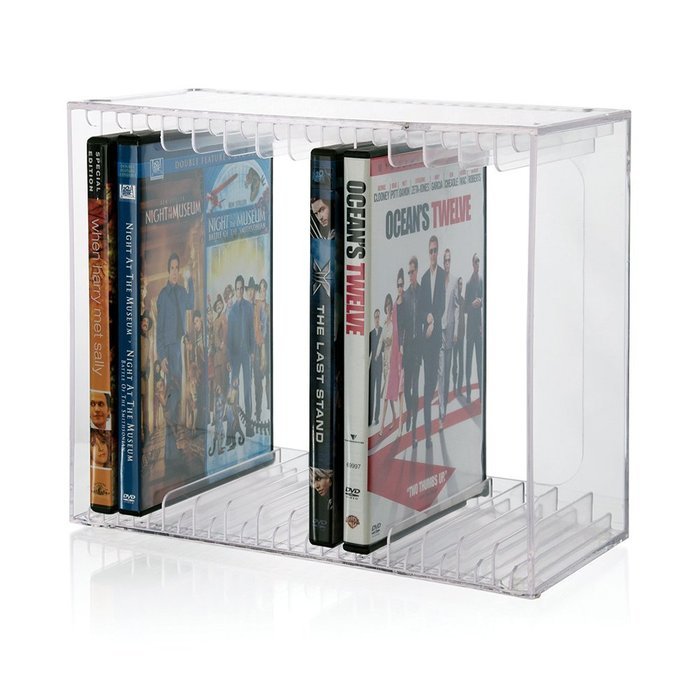 Stackable DVD Holder - holds 14 standard DVD cases