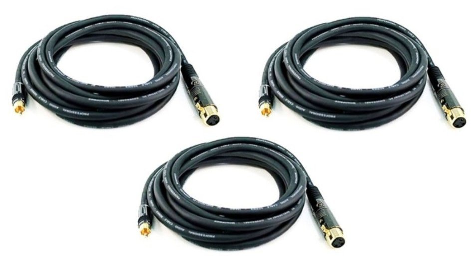 Monoprice 104783 1.5' Premier Series XLR Female to RCA Male 16AWG Cable N25