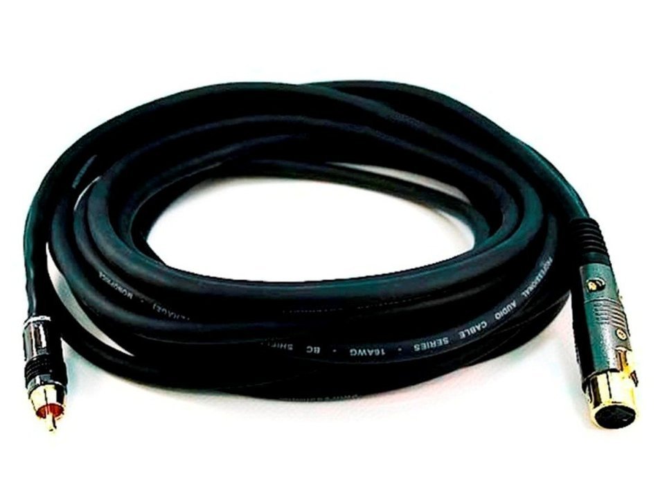 Monoprice 104783 1.5' Premier Series XLR Female to RCA Male 16AWG Cable N27