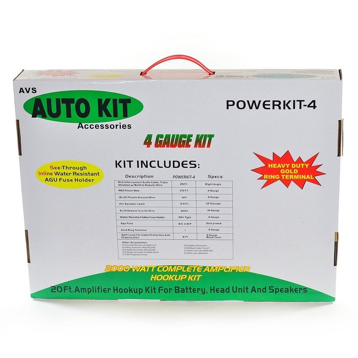 InstallerParts 2000W 4AWG Car Amplifier Hookup Kit
