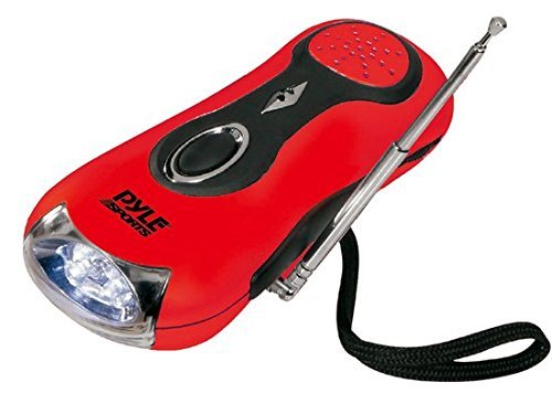 PYLE PSDNL12RD Multi Function Hand Crank LED Lantern with AM/FM Radio