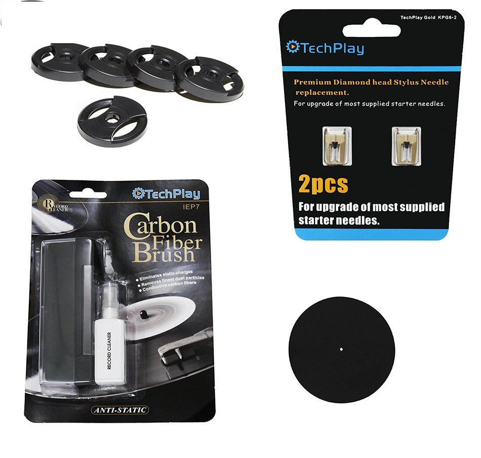 TechPlay Anti Static Carbon Fiber record and LP cleaner and washer with Stylus brush and record cleaning liquid... N3