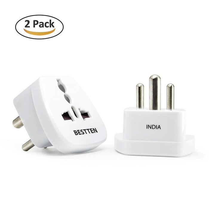 Bestten 3 Outlet Portable Travel Surge Protector with 2.4A Dual USB Charging Ports, 18in Cord, ETL Listed, White N13