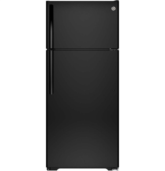 Ge GIDDS-1029628 Energy Star 17.5 cu. ft. Top Freezer Refrigerator, Black, Reversible Door Swing N3