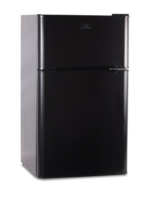 Commercial Cool CCRD32B 3.2 Cu.Ft. Compact Double Door Fridge with True Freezer and R600a Refrigerant, Black N6