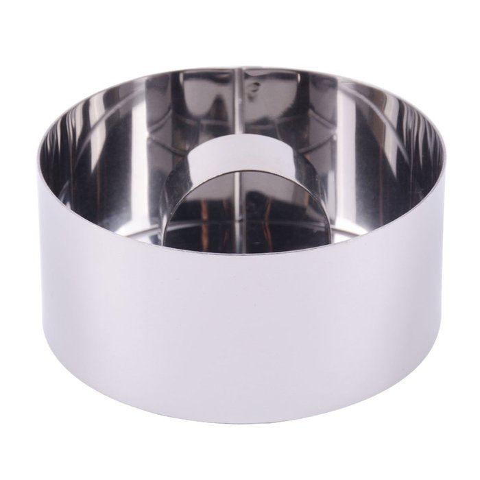 FUBARBAR Mini Cake Cutter Mold Decorating Pastry Ring with Pusher 3 X 2 Inch Stainless Steel Assorted Shape(Round) N14