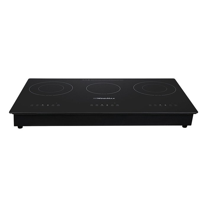 Windmax 29.5" Black Glass Plate 3 Burners Induction Hob Triple Stove Cooktop