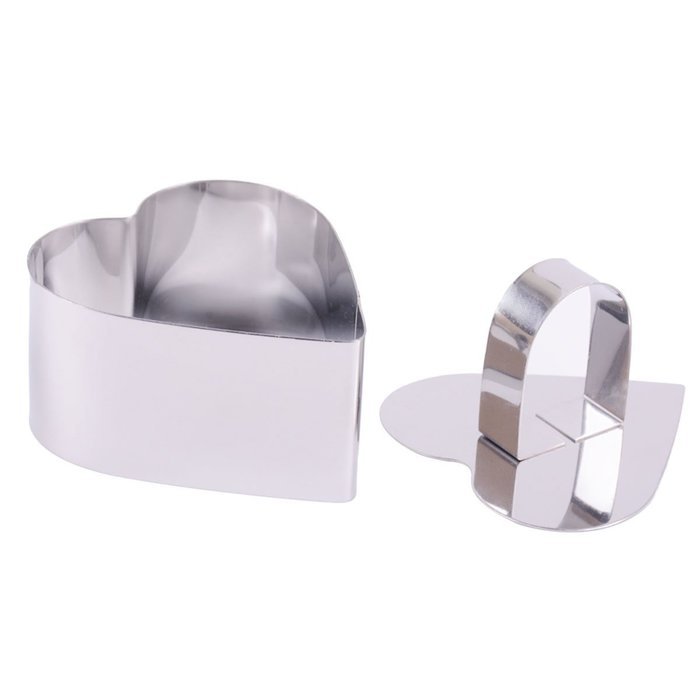 FUBARBAR Mini Cake Cutter Mold Decorating Pastry Ring with Pusher 3 X 2 Inch Stainless Steel Assorted Shape(Round) N15