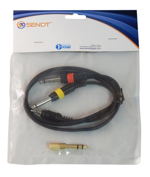 One Sendt 3 Foot Audio Splitter (Single Male1/8" Stereo to Dual Male 1/4" Mono) with 1/8" Female to 1/4" Male...