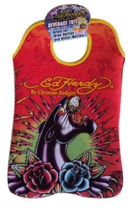 Ed Hardy 2 Bottle Wine Beverage Tote - Panther