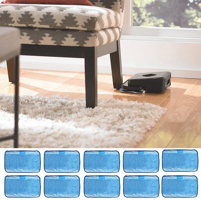 10 PCS Reusable Wet Microfiber Cleaning Mopping Cloths for iRobot Braava 308t 380 321 320 4200 5200C 5200 4205 N2