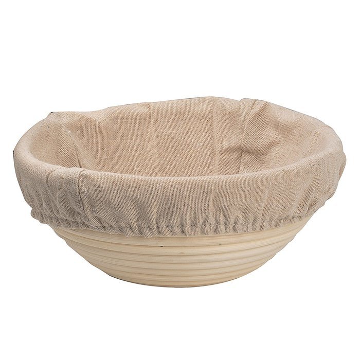 DOYOLLA 1pcs 8.5" Round Banneton Brotform Bread Dough Proofing Rising Rattan Basket & Liner