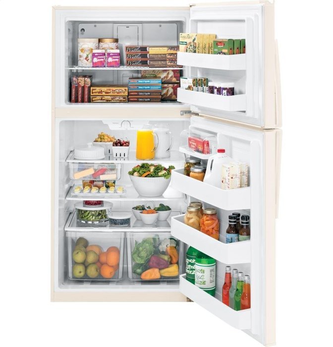 GE GTE21GTHCC 21.2 Cu. Ft. Bisque Top Freezer Refrigerator - Energy Star N3