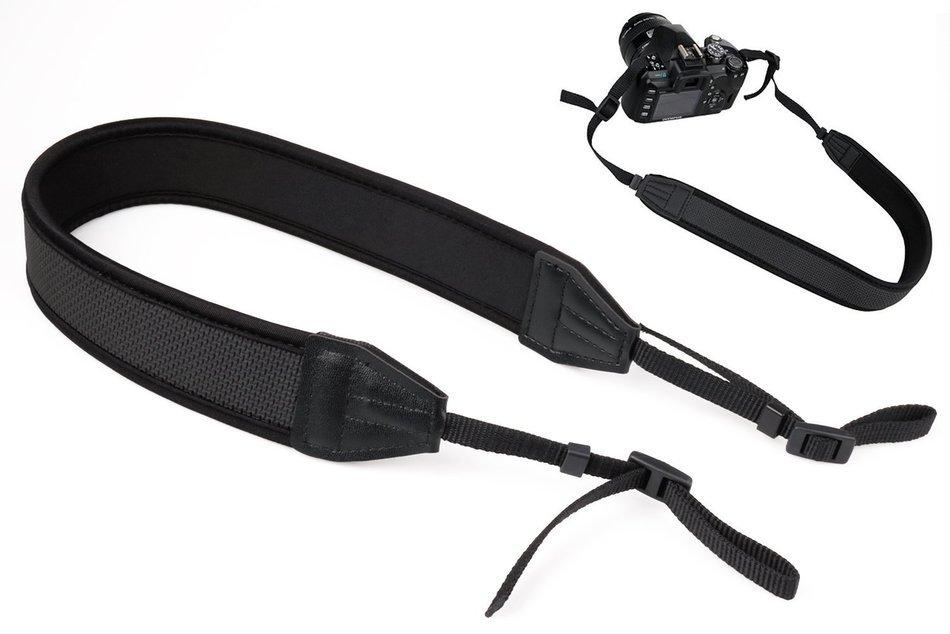 FEESHOW Black Anti-Slip DSLR Camera Neoprene Neck/Shoulder Strap for Canon, Nikon, Sony, Panasonic, FujiFilm,... N3