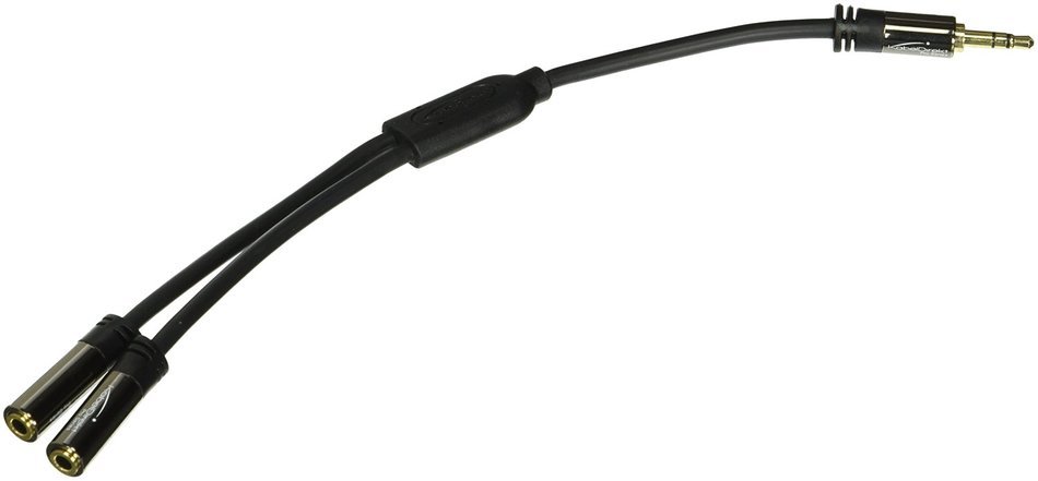 KabelDirekt (0.5 ft) Y Stereo Splitter (1 x 3.5mm Male to 2 x 3.5mm Female )- PRO Series