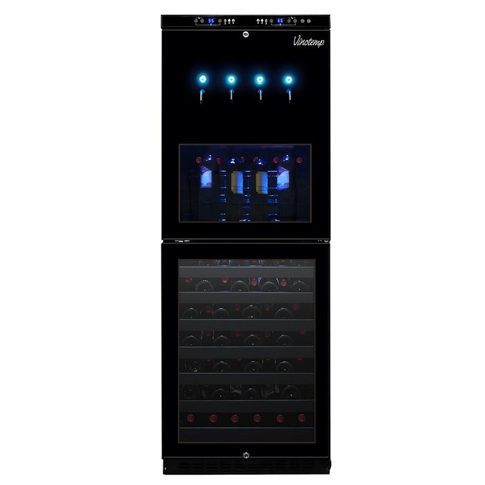 Vinotemp 88-Bottle Dual-Zone Wine Dispenser and Cooler N4