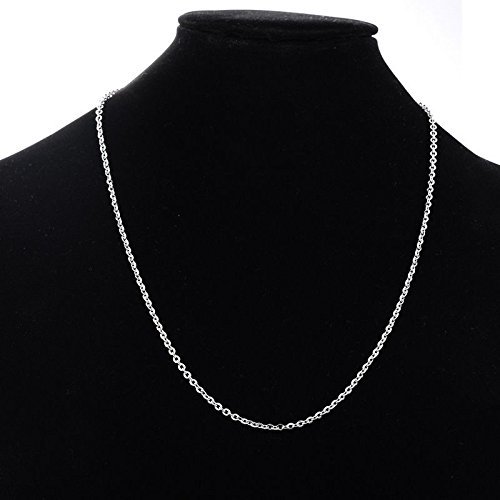 1PC Fashion Stainless Steel Pearl Link Chain Polishing Necklace 50.5cm N3