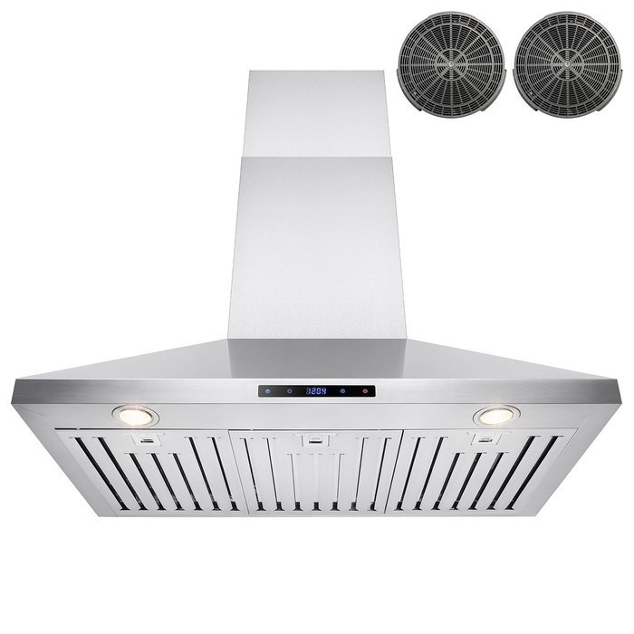 FIREBIRD Stainless Steel Wall Mount Range Hood, 36-Inch, Carbon Filters Included
