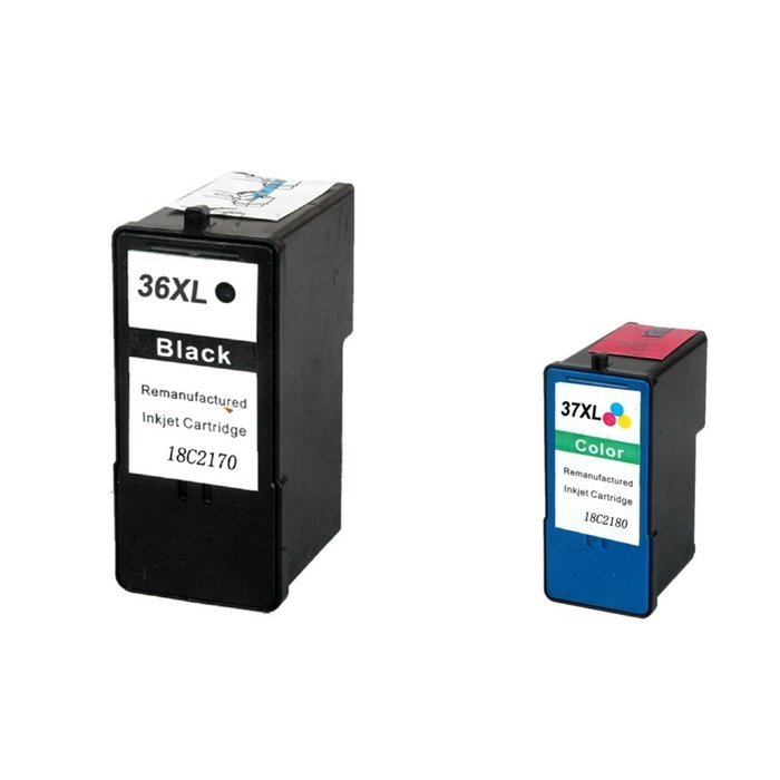 2PK G&G Lexmark 36XL 36 18C2190 & Lexmark 37XL 18C2200