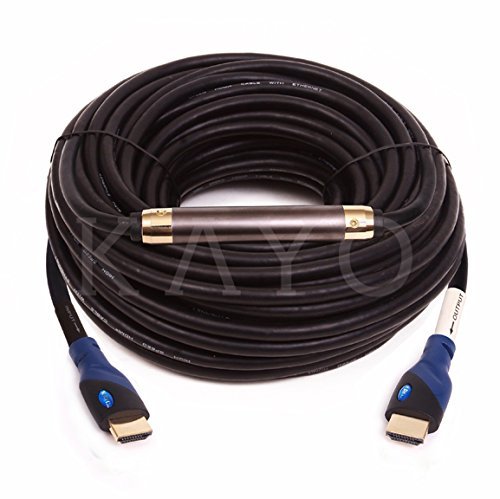 KAYO Hi-Speed HDMI1.4 Cable 75 FT with SIGNAL BOOSTER, Cable Tie & USB Charger, Soft Sleeve/ Supports Ethernet...