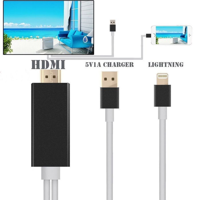 Lightning to HDMI Cable, ONSEMI Lightning to HDMI Cable 6.5Ft Lightning MHL to HDMI Cable 1080P HDTV Adapter For... N2