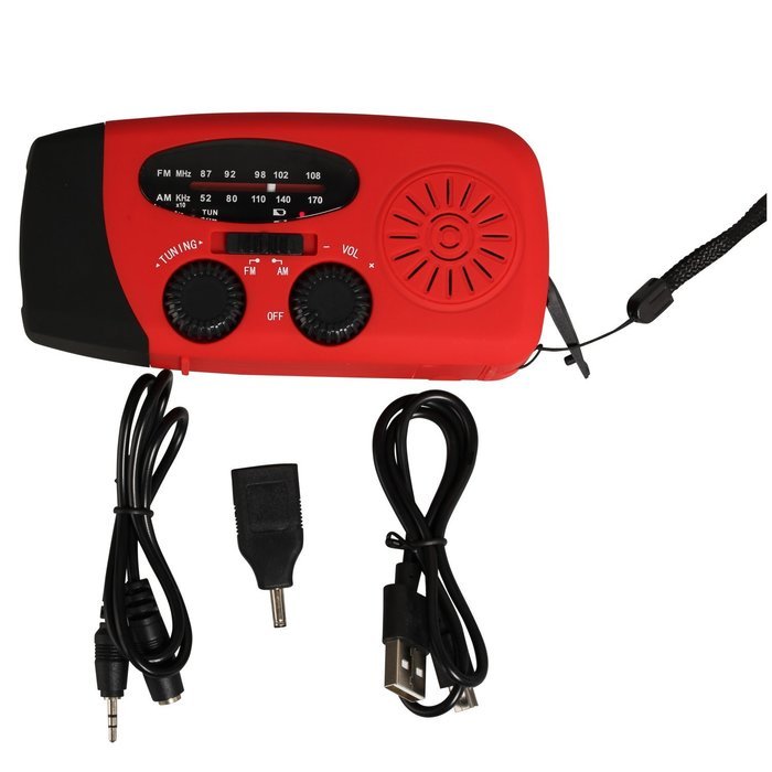 Timorn Solar Hand Crank Self Powered Emergency Radio with LED Flashlight AM/FM Radio Smart Phone Charger Power...