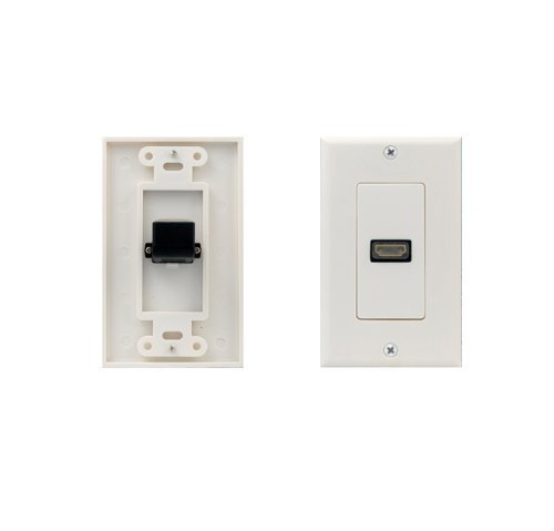 iMBAPrice - HDMI Pigtail Wall Plate Built-In Flexible Hi-Speed HDMI Cable with Ethernet Single Port (1 Port) White N2