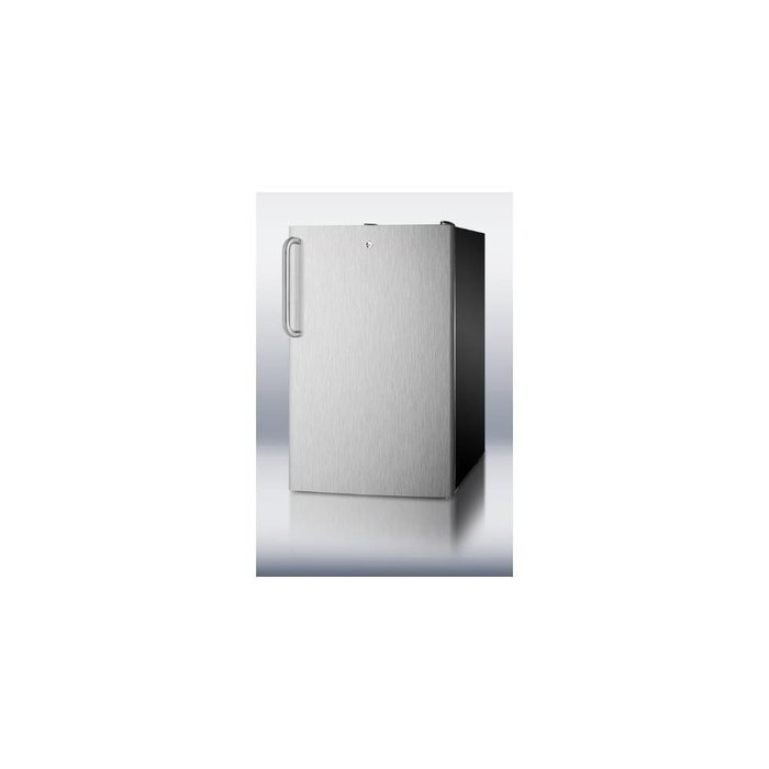 Summit FF521BLBISSTBADA: ADA Compliant 20" wide built-in undercounter all-refrigerator, auto defrost with a lock...