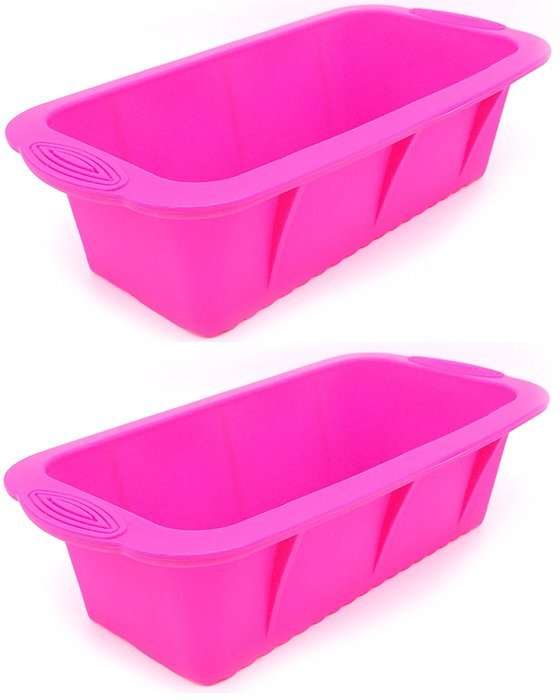 Richohome Silicone Mold and Loaf Pan/Soap Mold-2 Pack,Pink N2